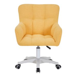 Офис стол Givole от жълт букле плат 55x55x75-84 см
