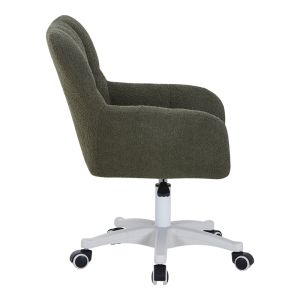 Офис стол Givole от маслиново зелен плат букле 55x55x75-84см