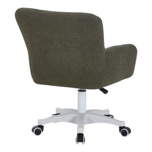 Офис стол Givole от маслиново зелен плат букле 55x55x75-84см