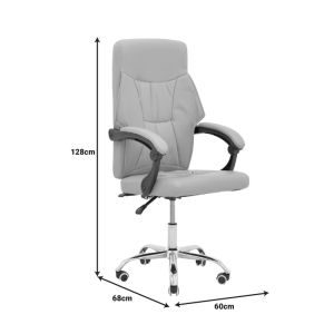 Office chair Glorin beige Pu 60x68x128cm