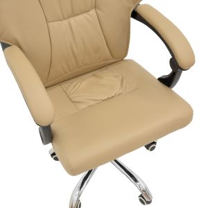 Office chair Glorin beige Pu 60x68x128cm