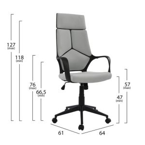 Office chair Hm1073,21 gray with black frame 64x61x127cm