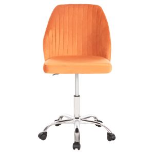 Office chair Hollis Orange velvet-metal base 58x58x85hcm Hm9008