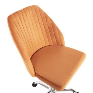 Office chair Hollis Orange velvet-metal base 58x58x85hcm Hm9008