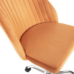 Office chair Hollis Orange velvet-metal base 58x58x85hcm Hm9008