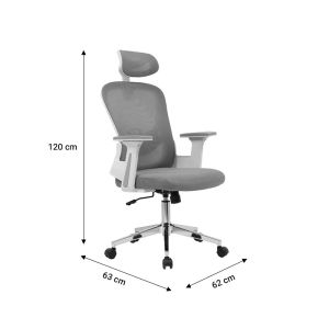 Ignatius office chair with mesh in light gray