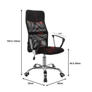 Office chair Joel Ii fabric mesh in black shade 61x59x109.5-123cm