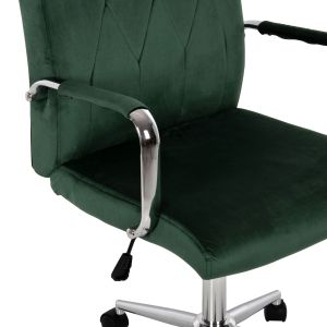 Josef office chair, green velvet, Inox base 58x61x105-113cm Hm1181,03