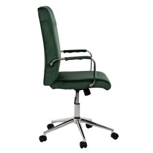 Josef office chair, green velvet, Inox base 58x61x105-113cm Hm1181,03