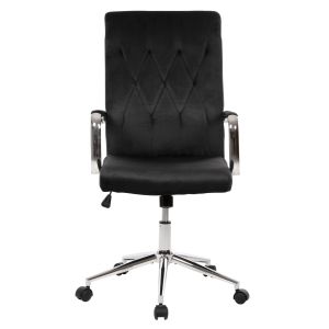 Josef office chair, black velvet, Inox base 58x61x105-113cm Hm1181,04