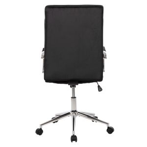 Josef office chair, black velvet, Inox base 58x61x105-113cm Hm1181,04