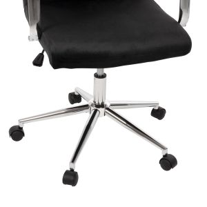 Josef office chair, black velvet, Inox base 58x61x105-113cm Hm1181,04