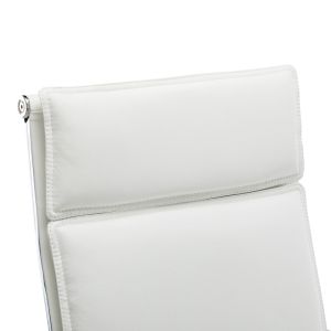Mavel Pu office chair in white, 55x62x100-110 cm
