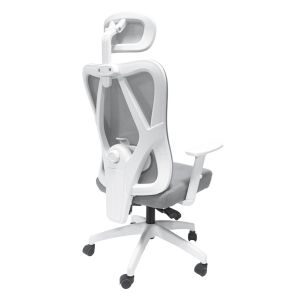 Office chair Mexer gray mesh-white metal Basexnylon frame 60x49x130hcm HM1195