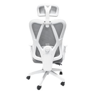 Office chair Mexer gray mesh-white metal Basexnylon frame 60x49x130hcm HM1195