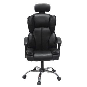 Office chair Octavius Black Pvc Nylon- chromed metal base 52x55x128hcm HM1202