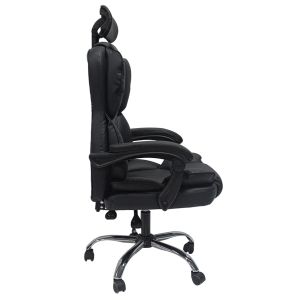 Office chair Octavius Black Pvc Nylon- chromed metal base 52x55x128hcm HM1202