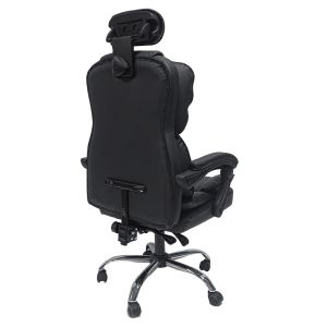 Office chair Octavius Black Pvc Nylon- chromed metal base 52x55x128hcm HM1202