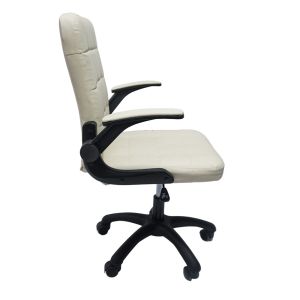 Office chair Portima beige Pvc-black nylon Frameexbase 69x53x98hcm Hm1197