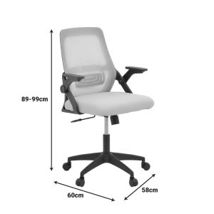 Office chair Reji, fabric, mesh, pink, white frame, 58x60x89-99 cm