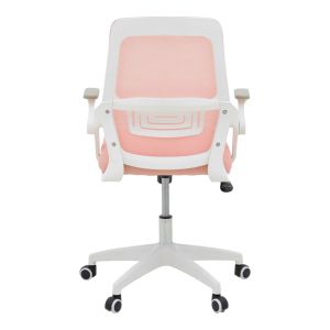 Office chair Reji, fabric, mesh, pink, white frame, 58x60x89-99 cm