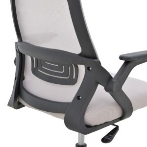 Office chair Reji, fabric, mesh, gray-beige, with black frame, 58x60x89-99 cm