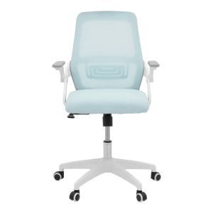 Office chair Reji, fabric, mesh, light blue - white frame, 58x60x89-99 cm