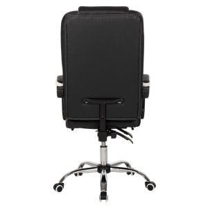 Office chair Seena, black and white Pu, foldable footrest 62x65x115cm Hm1190,02