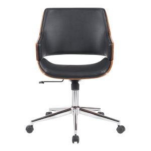 Office chair Setulo black, Pu-chrome base, 53x61x79-89 cm