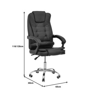 Office chair Toronsi black Pu 60x68x128cm