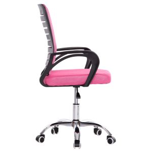 Office chair Trail Hm1192.35 pink mesh-chrome metal leg 62x51x98hcm.