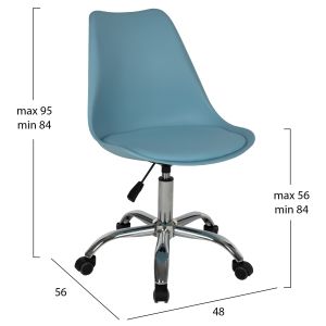 Office chair Vegas Hm1052,08 light blue 48x56x95hcm