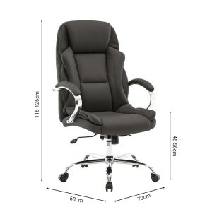 Office chair Verxian black eco leather 70x68x116cm