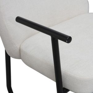Офис стол Vindor, кремав плат, с черен метален крак 65x68.5x79.5см