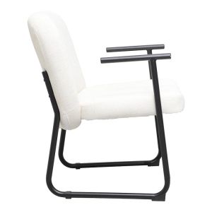 Офис стол Vindor, кремав плат, с черен метален крак 65x68.5x79.5см