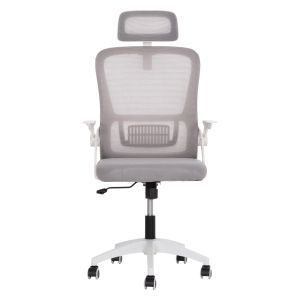 Office chair Blazer Hm1205.02 gray mesh fabric - white armrests 60x58x110-130cm.