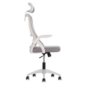 Office chair Blazer Hm1205.02 gray mesh fabric - white armrests 60x58x110-130cm.