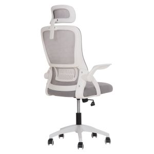 Office chair Blazer Hm1205.02 gray mesh fabric - white armrests 60x58x110-130cm.