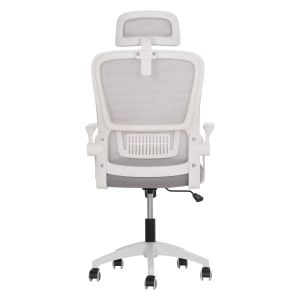 Office chair Blazer Hm1205.02 gray mesh fabric - white armrests 60x58x110-130cm.