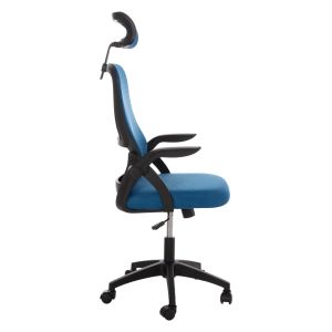 Office chair Blazer Hm1205.03 blue mesh fabric - black armrests 60x58x110-130cm.