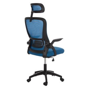Office chair Blazer Hm1205.03 blue mesh fabric - black armrests 60x58x110-130cm.