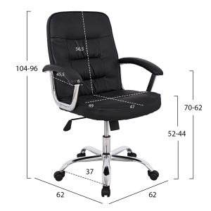 Office chair eco leather Hm1113 with chrome base 62x62x104cm