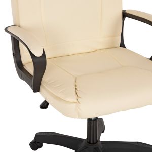Office chair ecru Pu leather 63x70x114cm Hm1188,03