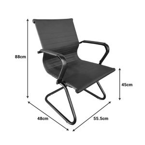 OFFICE CHAIR FOR GUESTS VALTER, BLACK, PU, 55.5X48X88 CM