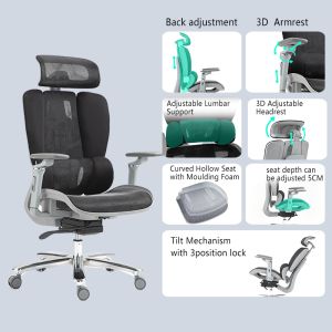 Office manager chair Chocky black mesh 68x69x120cm