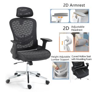 Office manager chair Mergi black mesh 62x63x120cm