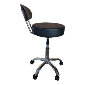 Office chair on wheels with backrest Tebere Pu in black color 35x35x65-77cm