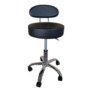 Office chair on wheels with backrest Tebere Pu in black color 35x35x65-77cm