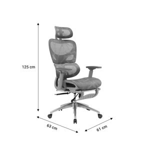 Thelonius Mesh Armrest Office Chair in Light Gray