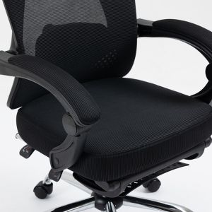 Office chair with footrest Titan Premium Quality textile-mesh black